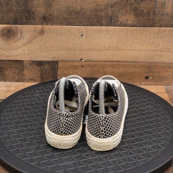 CONVERSE ALL STAR LOW SNAKESKIN PRINT WOMENS ATHLETIC SHOES BLACK LEATHER SIZE 6 - Picture 7 of 9